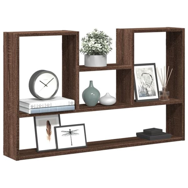 vidaXL Wall Shelf Brown Oak 39.0x5.9x23.6" Engineered Wood