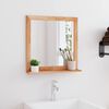 vidaXL Wall Mirror Walnut Solid walnut wood, glass 21.7 x 21.7 in