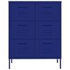 vidaXL Drawer Cabinet Navy Blue Steel Medium Ball-Bearing