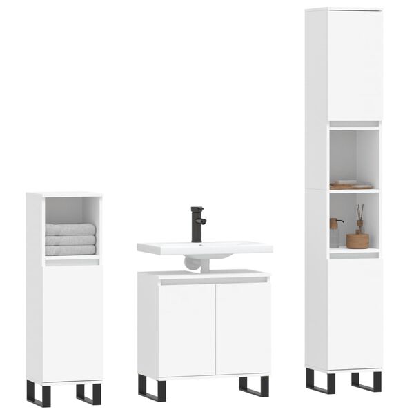 vidaXL Bathroom Furniture Set White Engineered wood, metal