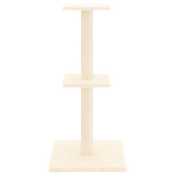 vidaXL Cat Tree Cream Engineered wood, plush, sisal 28.7 in tall
