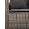 vidaXL Garden Sofa Grey PE rattan 3-seater Adjustable Feet Garden Sofa