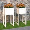 vidaXL Planter Set of 2 White Solid pine wood Medium Decorative Inlays