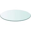 vidaXL Table Top Clear Tempered Glass 19.7 in diameter Scratch-resistant