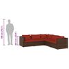 vidaXL Garden Lounge Set Brown PE rattan, powder-coated steel, plastic