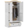 vidaXL Wardrobe White Solid pine wood, engineered wood, metal