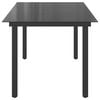 vidaXL Garden Dining Table Black Aluminum and Glass 74.8 x 35.4 in