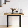 vidaXL Console Table Natural, Black Solid Pine Wood Slim Durable