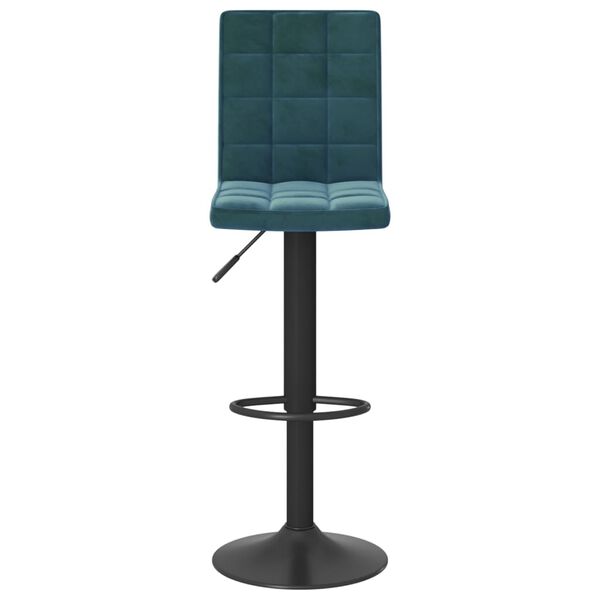 vidaXL Bar Stool Set of 2 Blue Velvet (100% Polyester) Standard Swivel