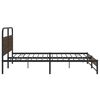 vidaXL Bed Frame Brown Oak Steel with engineered wood Double Bed Frame