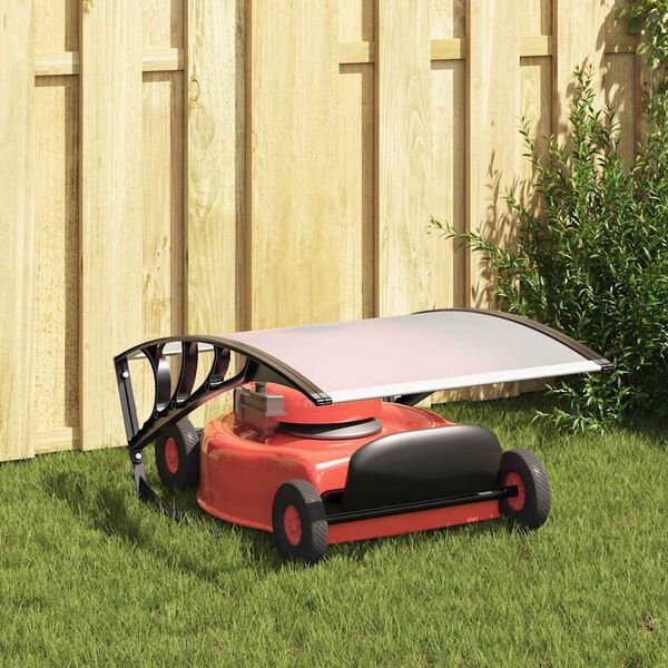 vidaXL Robot Lawn Garage Roof Black and silver