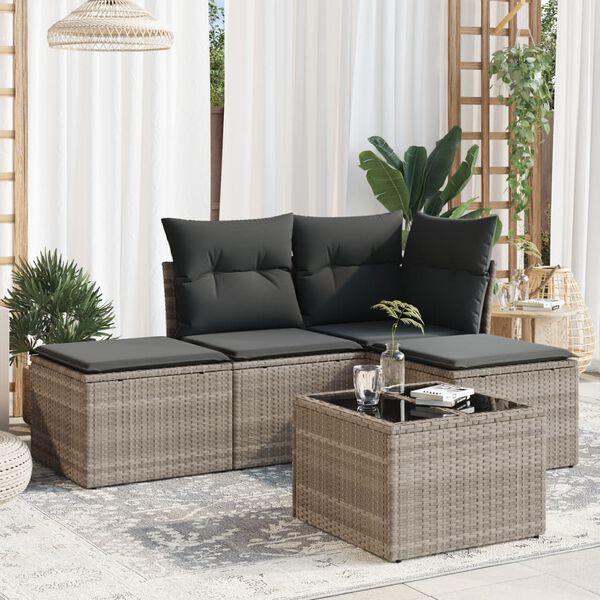 vidaXL Garden Sofa Set Light grey, Dark grey
