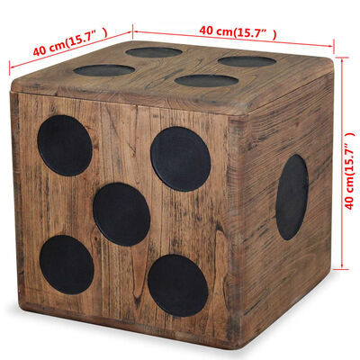 vidaXL Storage Box Mindi Wood 15.7"x15.7"x15.7" Dice Design