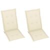 vidaXL Garden Chair Set of 2 Cream