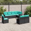 vidaXL Patio Sofa Set Black