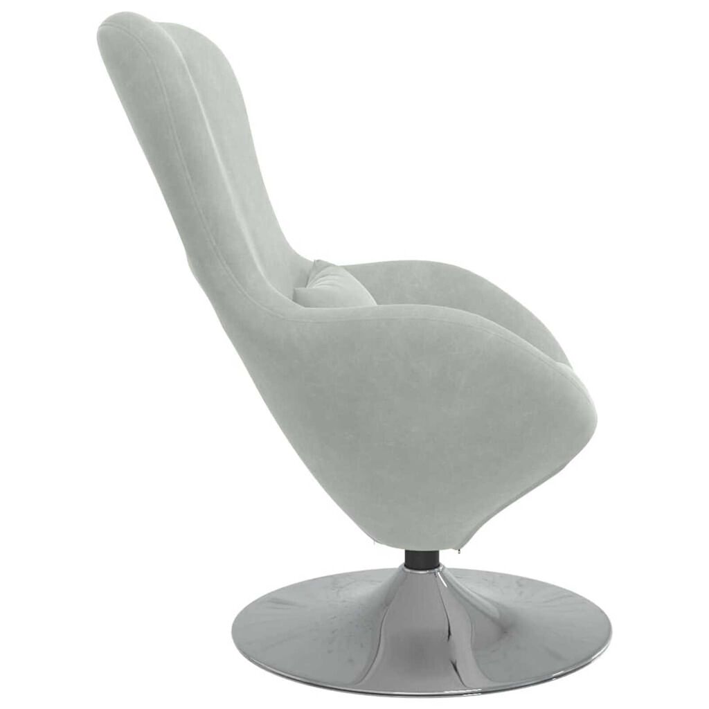 vidaXL Egg Chair Light gray 63 x 73 x 90 cm Velvet