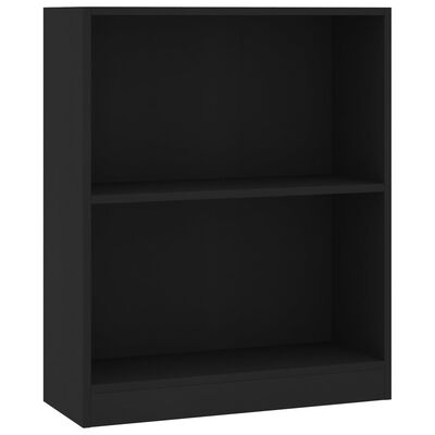 vidaXL Bookshelf Black 23.6"x9.4"x29.9" Engineered Wood