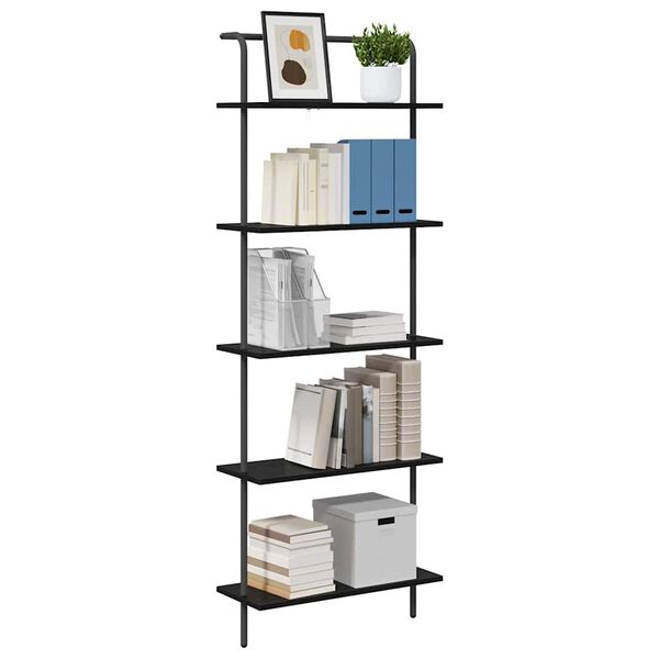vidaXL Bookshelf Black oak 60 x 24 x 168 cm Engineered wood