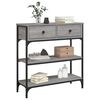 vidaXL Console Table Gray Sonoma Engineered wood Compact Adjustable Feet