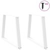 vidaXL Dining Table Leg Set of 2 White Powder-coated Steel
