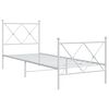 vidaXL Bed Frame White Steel Twin size bed Bed Frame Rectangular