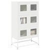 vidaXL Highboard White Cold-rolled Steel Tall Modern Storage Cabinet
