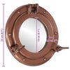 vidaXL Porthole Mirror Wall Hanging Ø9.1" Aluminum and Glass