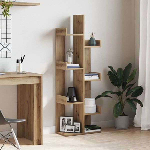 vidaXL Book Cabinet Artisan Oak Engineered Wood Tall and Narrow