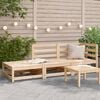 vidaXL Garden Sofa Natural Pine Solid Pine Wood 82.7 in wide Garden Sofa