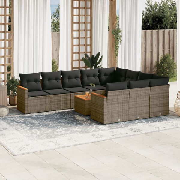vidaXL Garden Sofa Set Grey