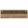 vidaXL TV Wall Cabinet 2 pcs Artisan oak 39.37 x 11.81 x 11.81 in