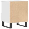 vidaXL Bedside Cabinet High gloss white Engineered wood, metal