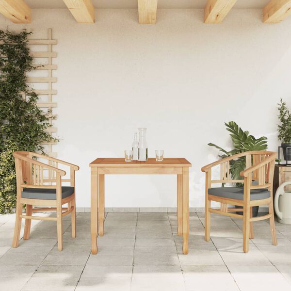 vidaXL Patio Dining Set Set of 2 Teak wood Solid teak wood Small