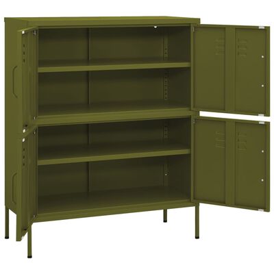 vidaXL Storage Cabinet Olive Green 31.5"x13.8"x40" Steel