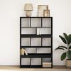 vidaXL Bookcase Black Engineered wood Medium Bookcase Rectangular