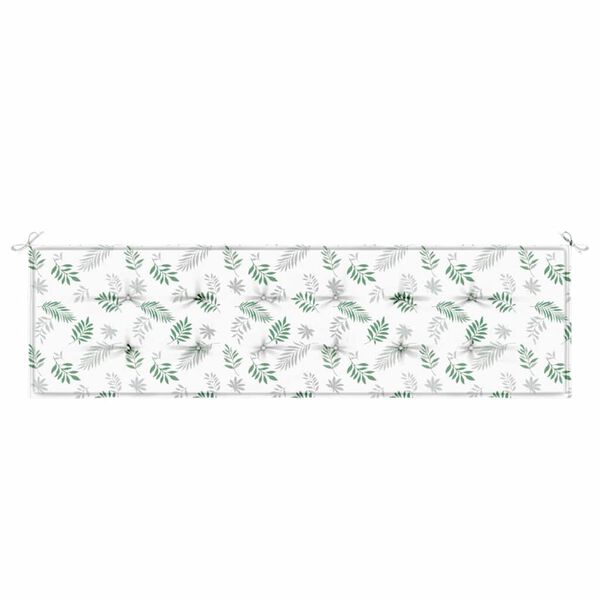 vidaXL Bench Pad Leaf Design 59.06 x 19.69 x 1.18 in Oxford Fabric