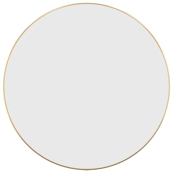 vidaXL Wall Mirror Gold Glass, PVC Ø 23.6 in Wall Mirror Round