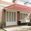 vidaXL Retractable Awning Retractable Red and White 236.22" x 137.80