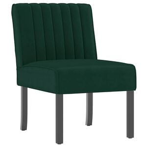 vidaXL Slipper Chair Dark Green Velvet (100% polyester), solid wood, plywood