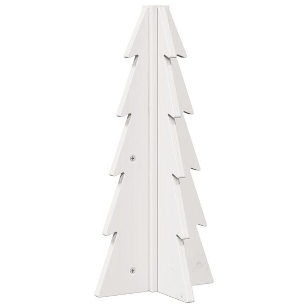 vidaXL Wooden Christmas Tree White Solid pinewood Small