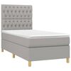 vidaXL Box Spring Bed with Mattress Light Gray 39.4"x79.9" Twin XL Fabric
