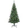 vidaXL Artificial Pre-lit Christmas Tree Green 94.5" PVC and Metal