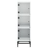 vidaXL Highboard White Engineered wood, glass, steel Medium Highboard