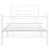vidaXL Metal Bed Frame without Mattress with Footboard White 35.4"x78.7"