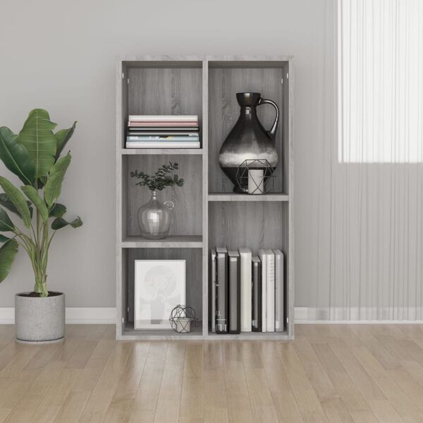 vidaXL Book Cabinet Grey Sonoma Engineered wood Medium Book Cabinet