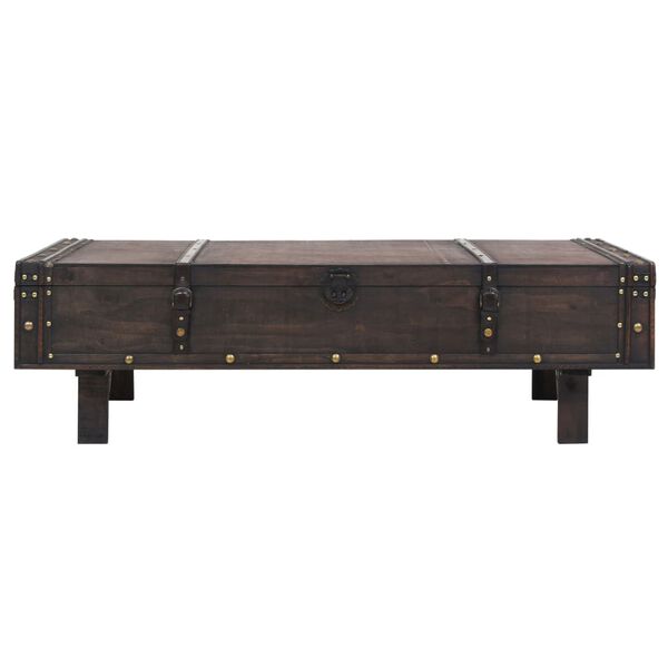 vidaXL Coffee Table Brown Plywood, Artificial Leather 47.2x21.7x13.8 in
