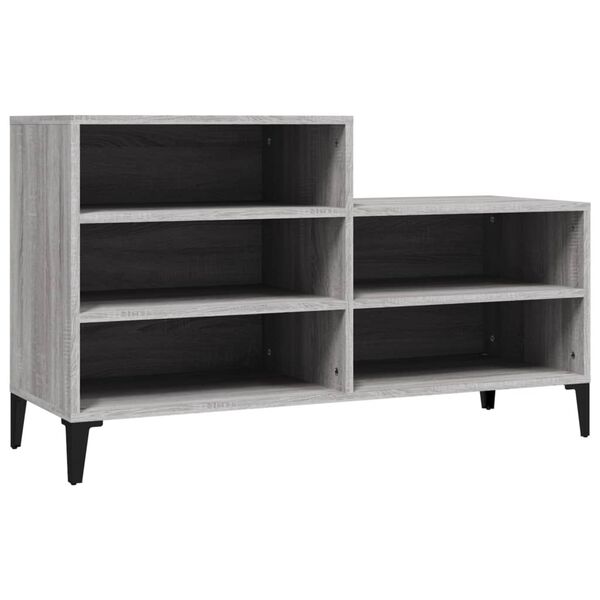 vidaXL Shoe Cabinet Grey Sonoma Engineered wood, metal Compact