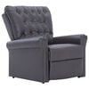 vidaXL Reclining Chair Gray Faux Leather Medium Reclining Chair