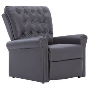 vidaXL Reclining Chair Gray Faux Leather Medium Reclining Chair