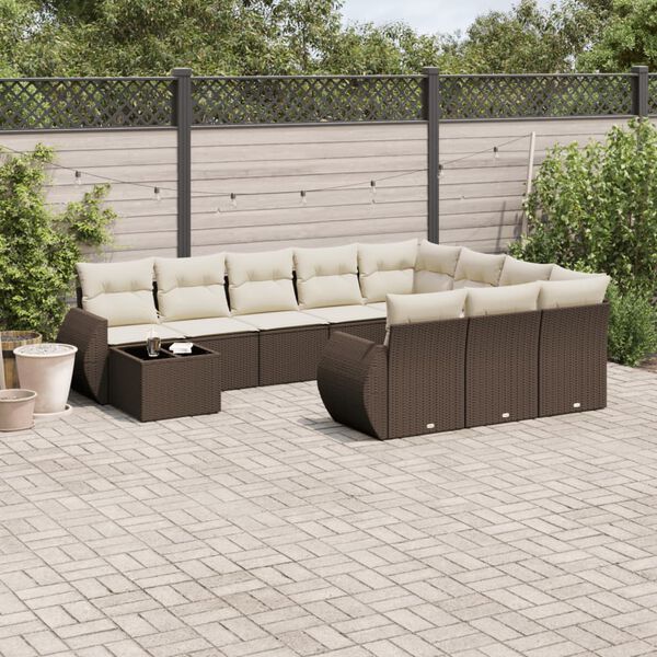 vidaXL Patio Sofa Set Brown